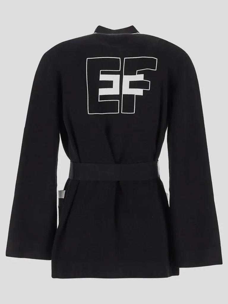 ELISABETTA FRANCHI  |Monogram Casual Style Long Sleeves Elegant Style Logo