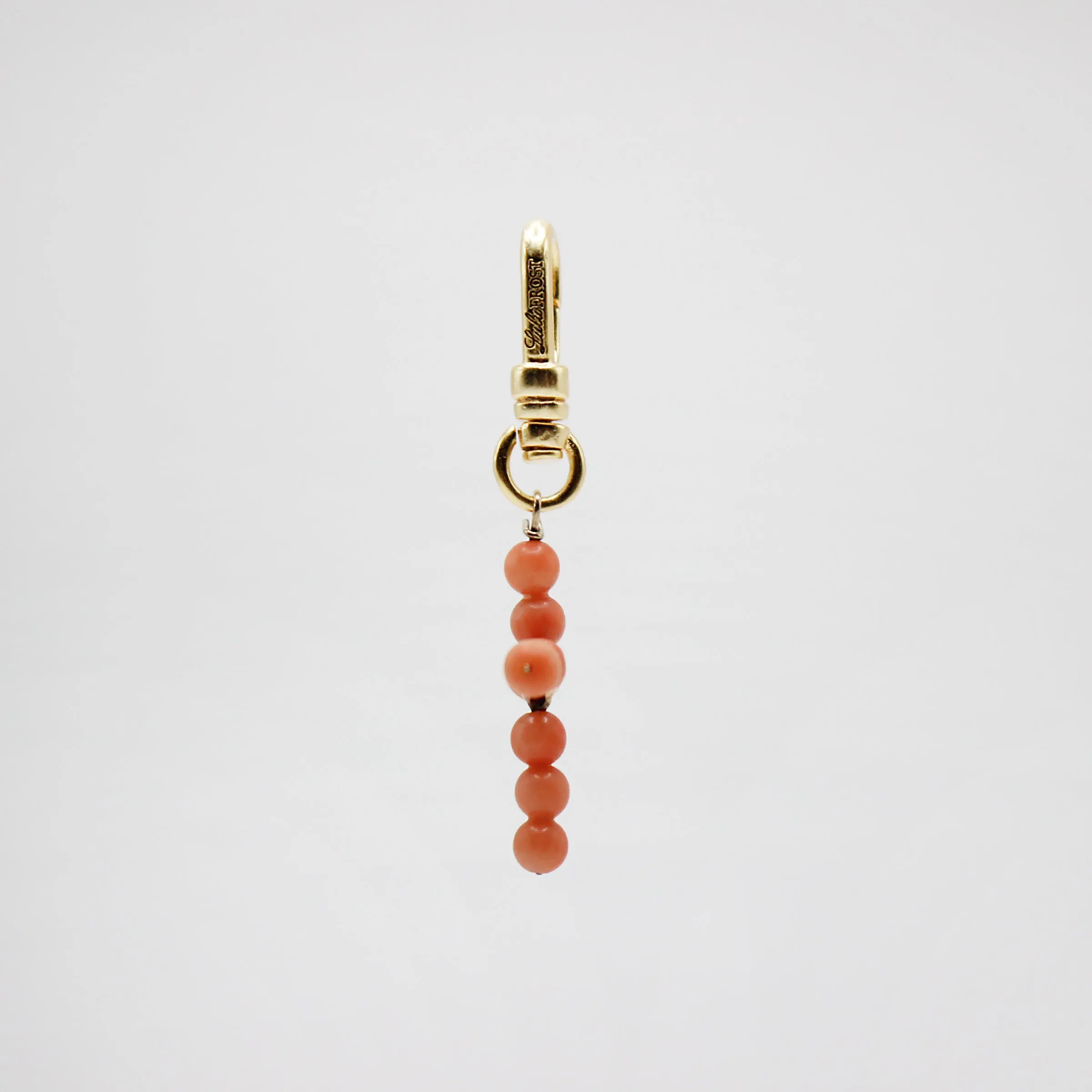 Elizabeth 14kt Gold Antique Victorian Coral Beaded Cross Charm