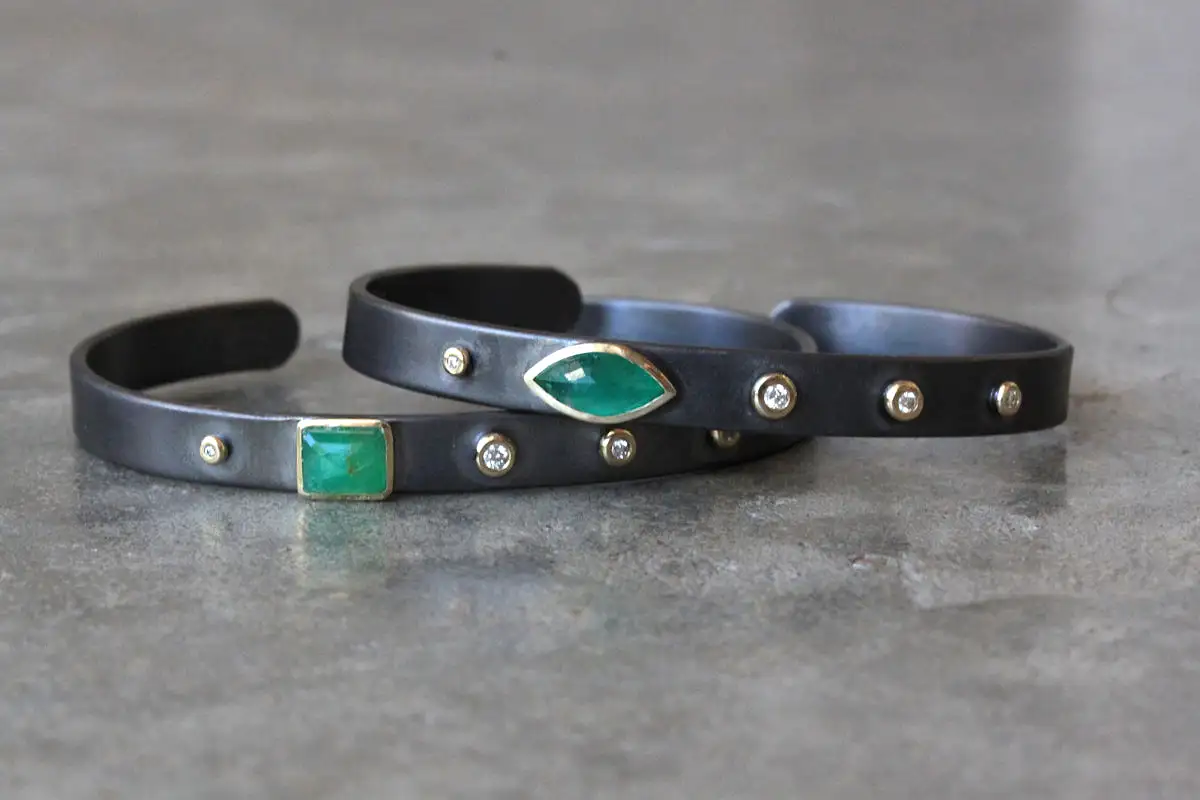 Emerald & Diamond Cuff Bracelet