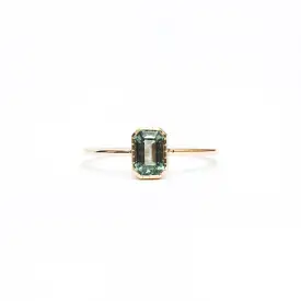 Emerald-Cut Green Sapphire Wisp Ring