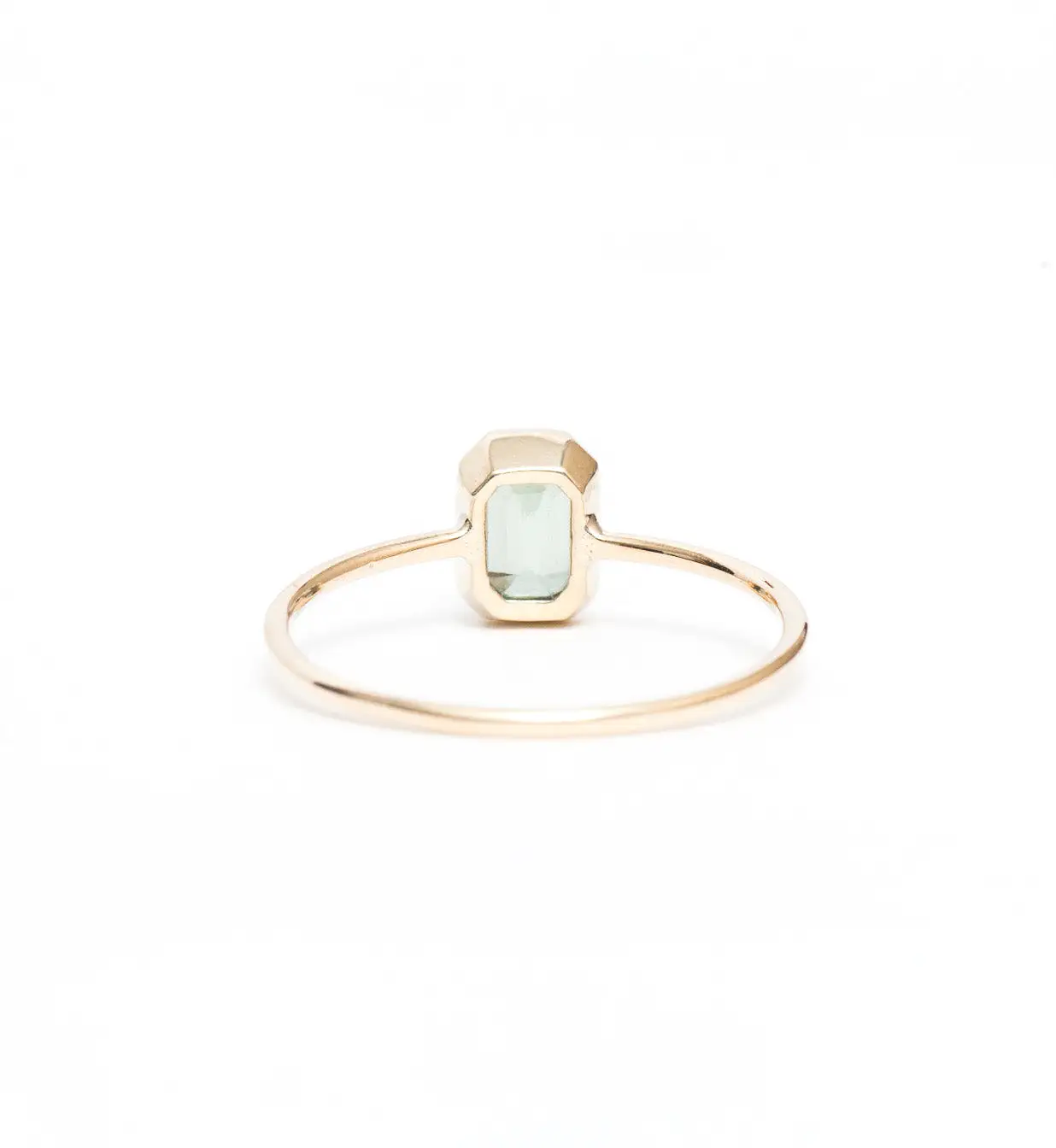 Emerald-Cut Green Sapphire Wisp Ring