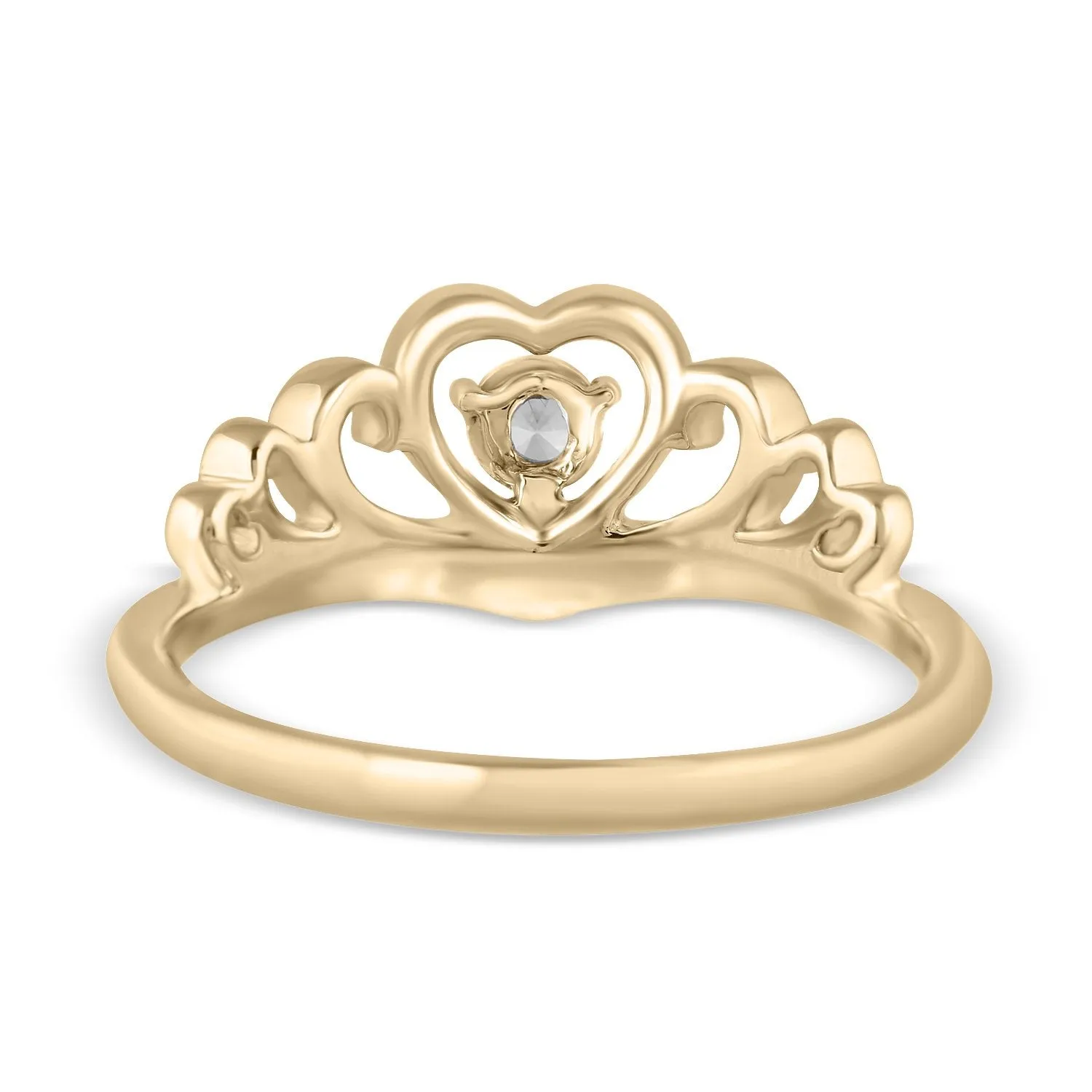 Enchanted Disney Fine Jewelry 10K Yellow Gold with 1/20 cttw Majestic Princess Tiara Ring