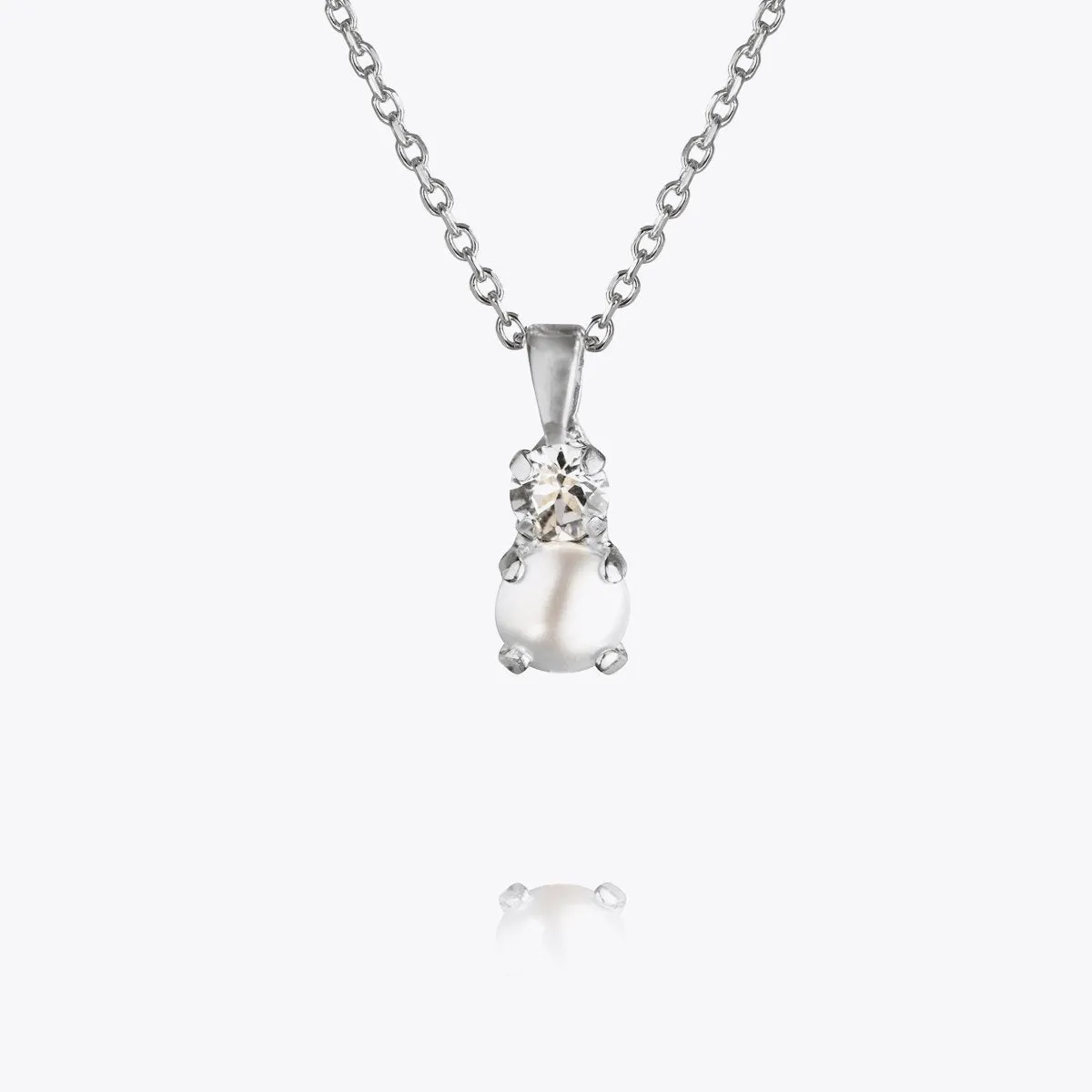 Girls Love Pearl Necklace / Pearl + Crystal (children size)