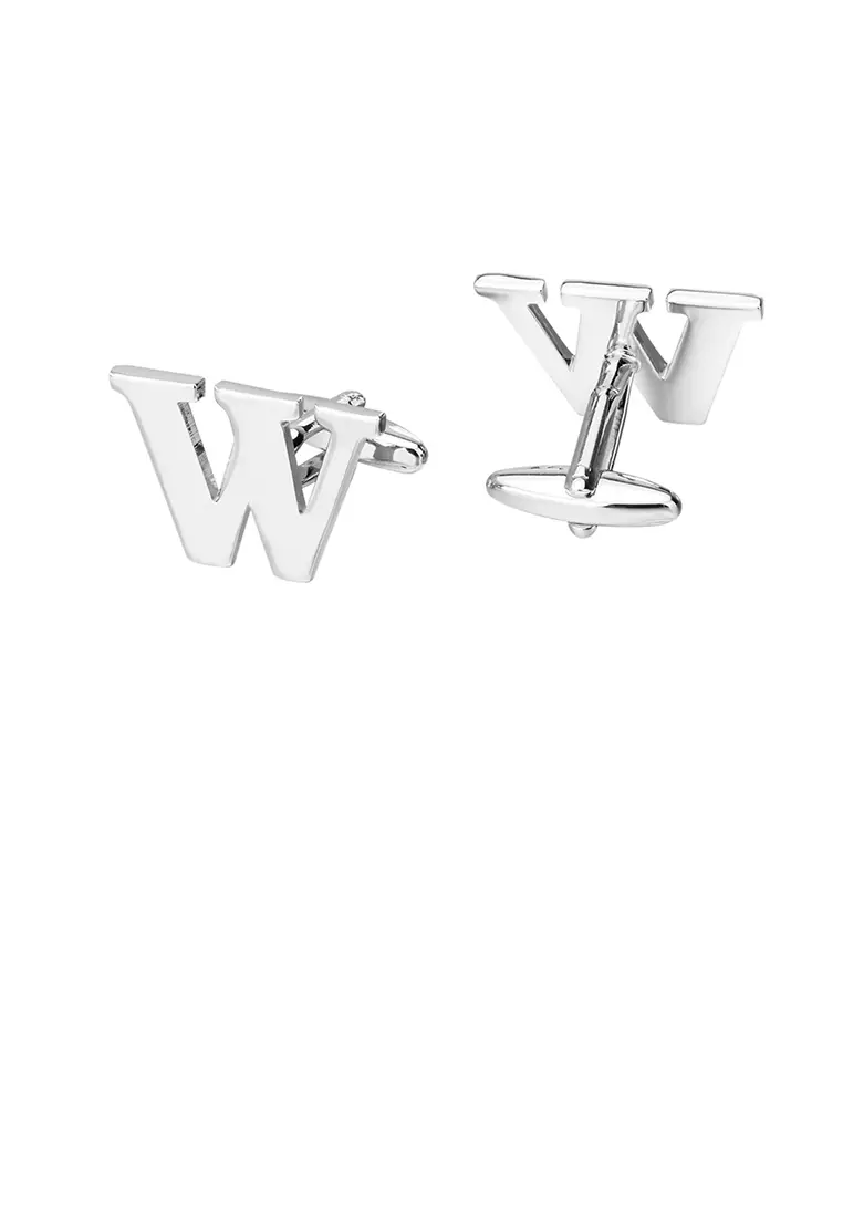 Glamorousky Simple Personality English Alphabet W Cufflinks