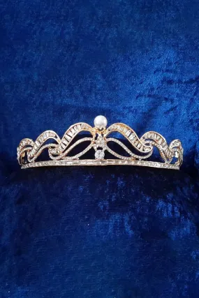 Gold Bridal Tiara With Pearl