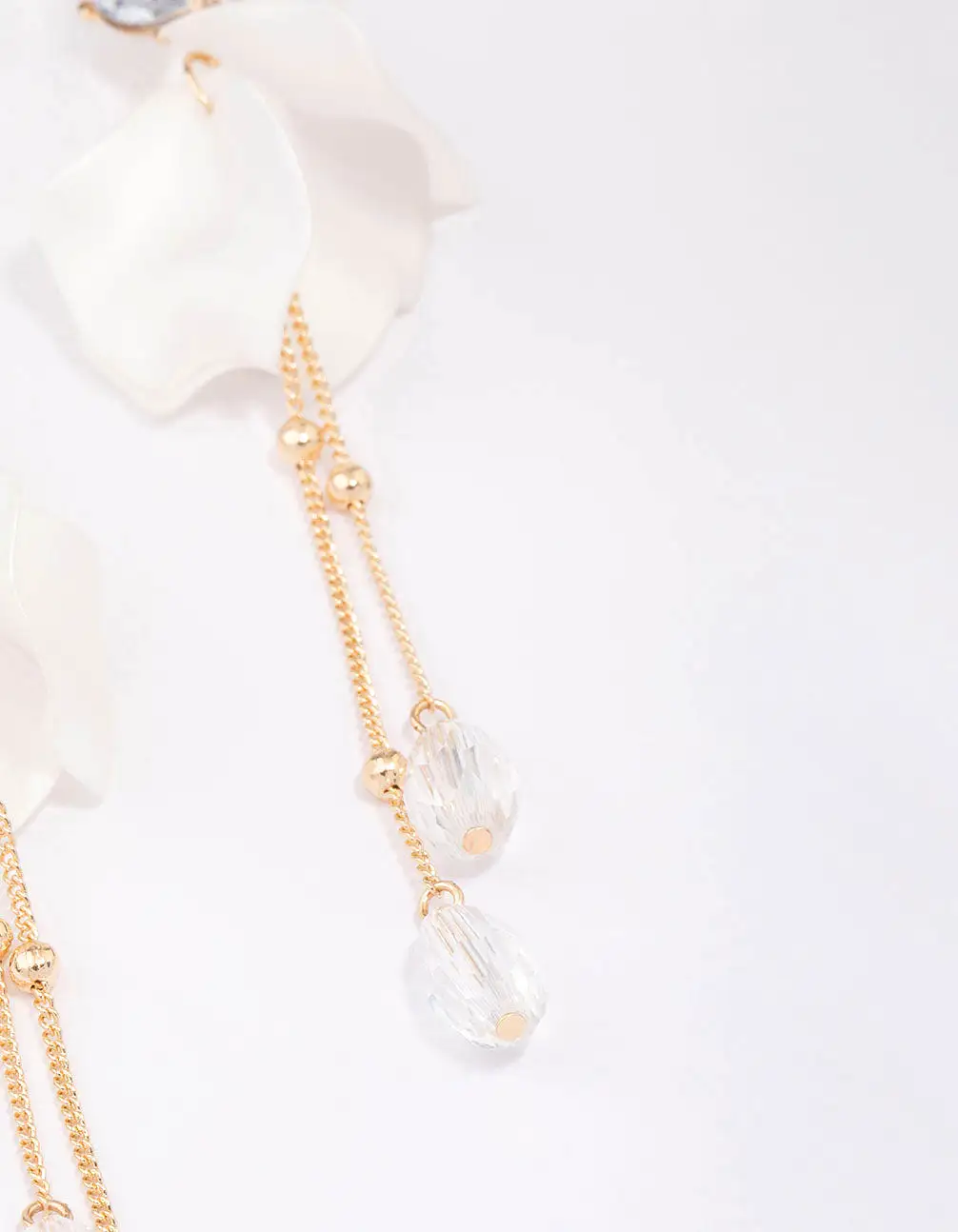 Gold Climbing Rose Drop Earrings