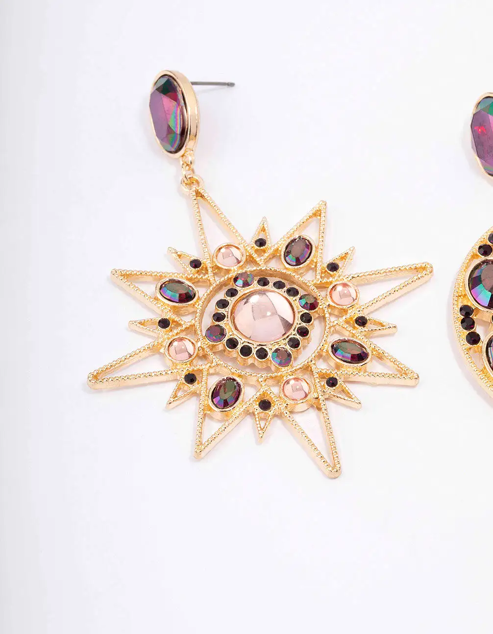 Gold Statement Star & Moon Drop Earrings