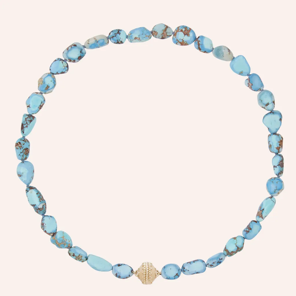 Golden Hills Kazakhstan Turquoise Bead Necklace