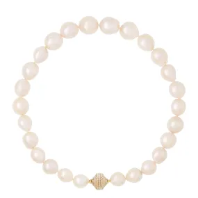 Graduated White Baroque Pearl 12-18mm Necklace