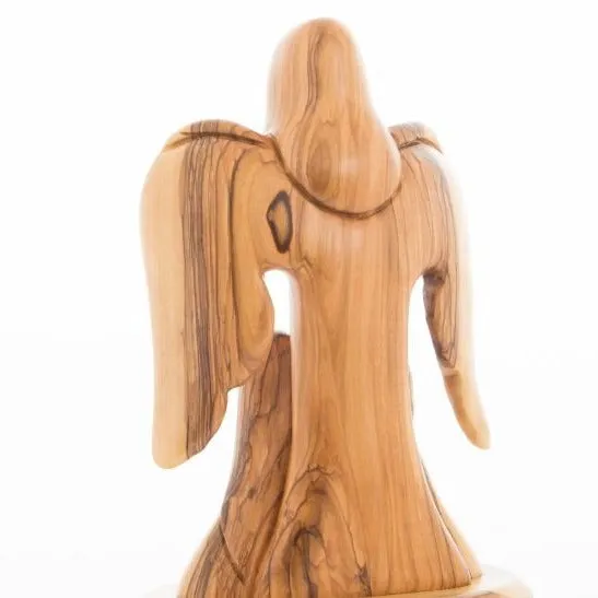 Guardian Angel with Holy Family Wooden Carving 9.8, (Abstract)