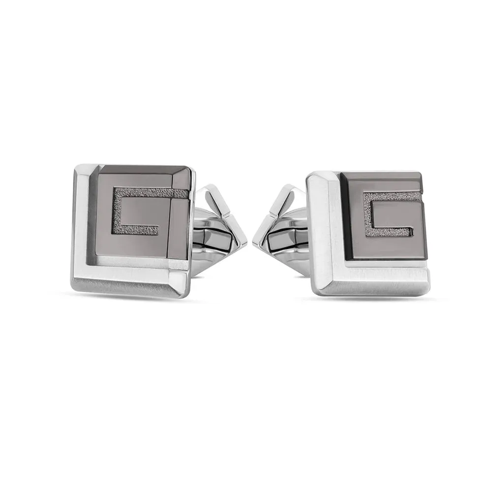 Guy Laroche Alex Gents Stainless Steel Gun Matt-Shine Cufflinks