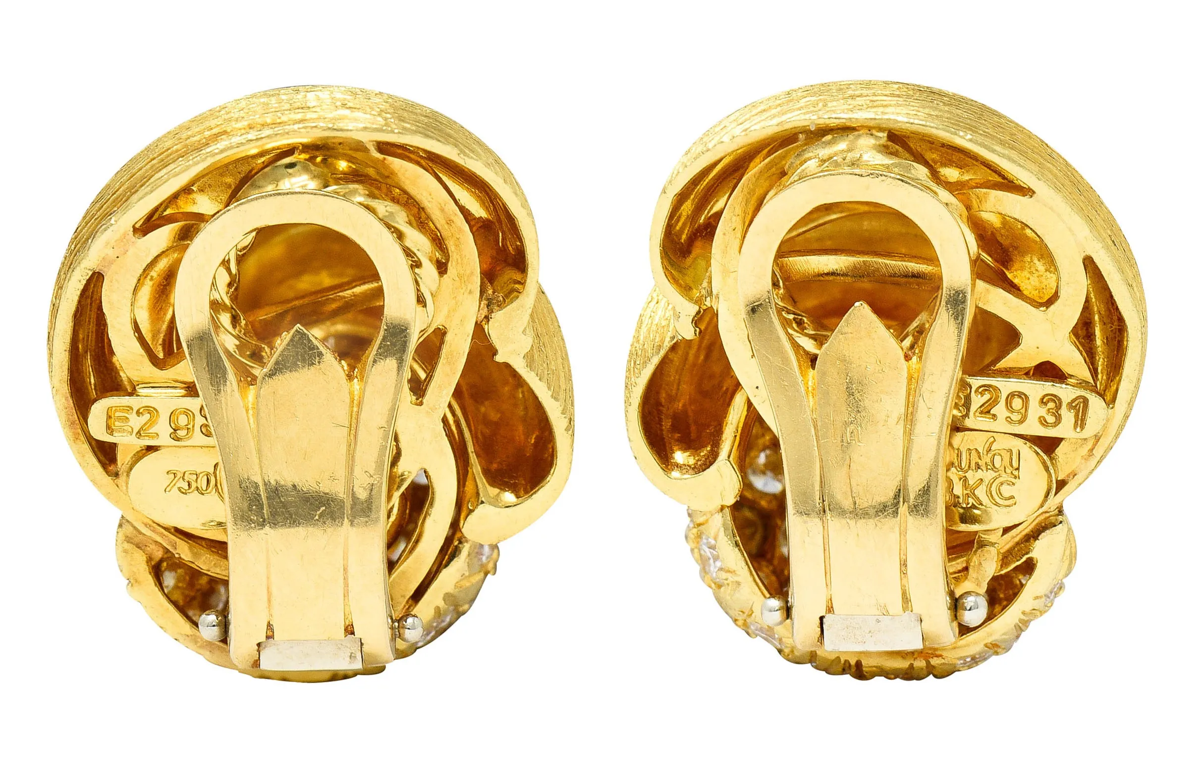 Henry Dunay 2.00 CTW Diamond 18 Karat Gold Sabi Ear-Clip Earrings