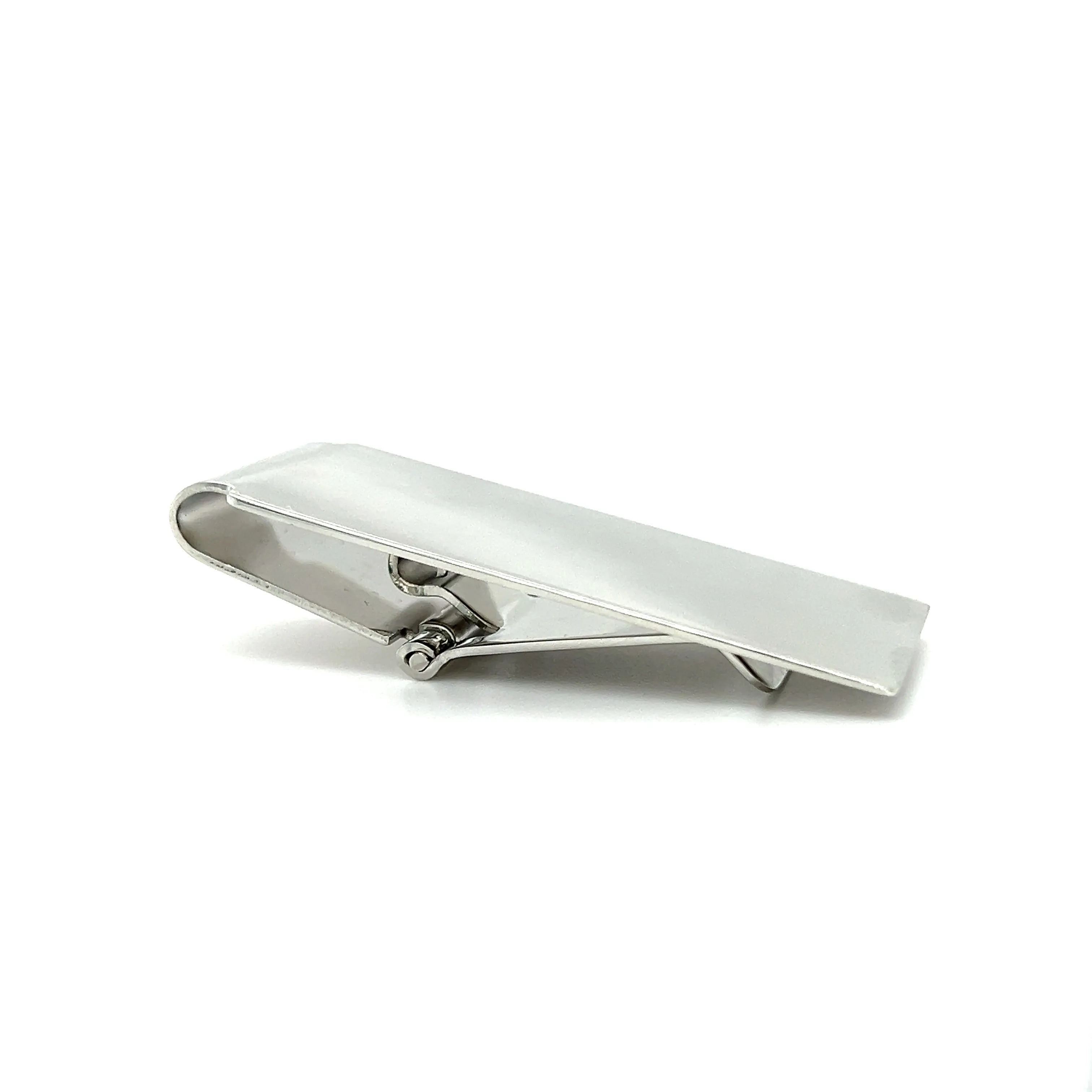 Hinged Money Clip with Rhodium Plating in Stainless Steel