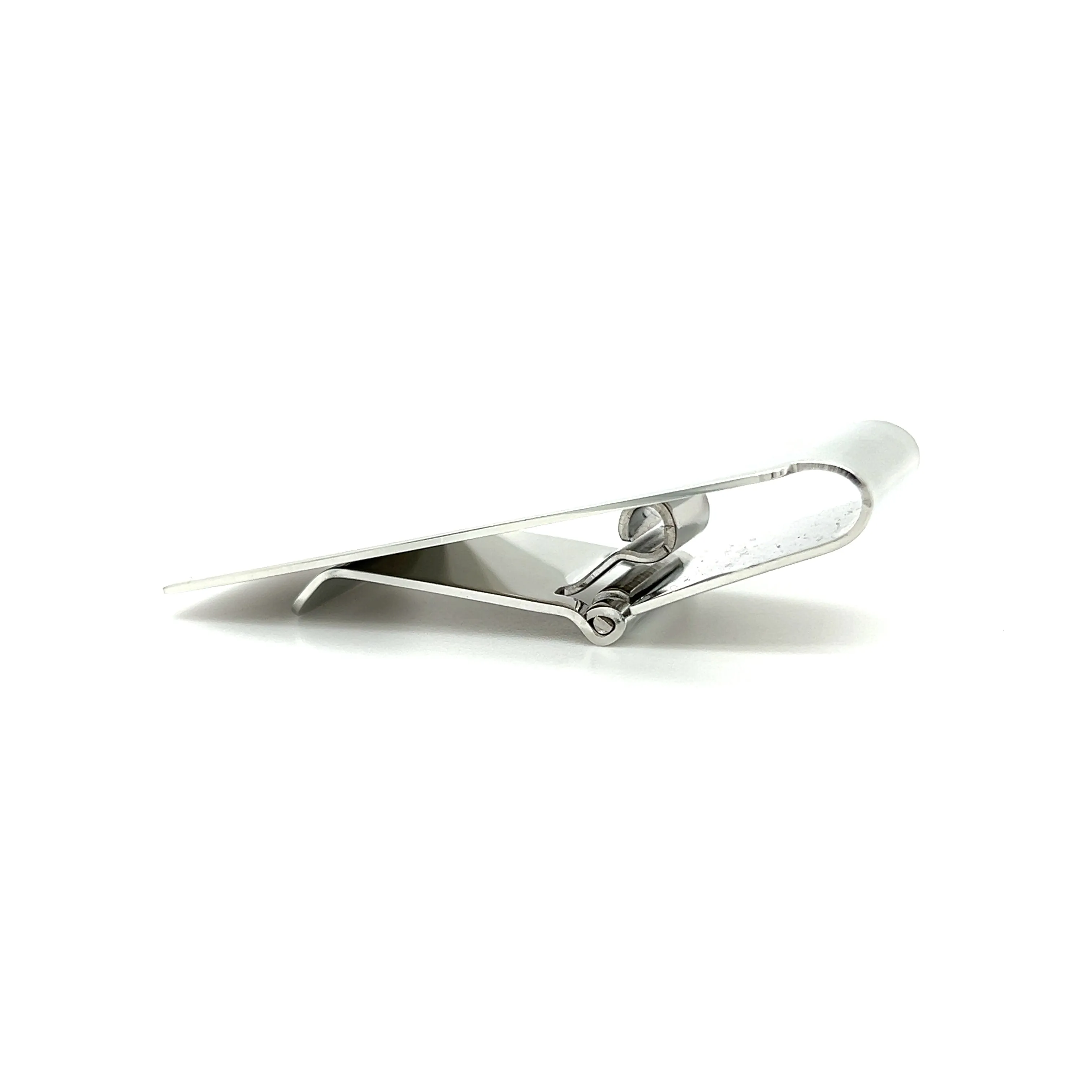 Hinged Money Clip with Rhodium Plating in Stainless Steel