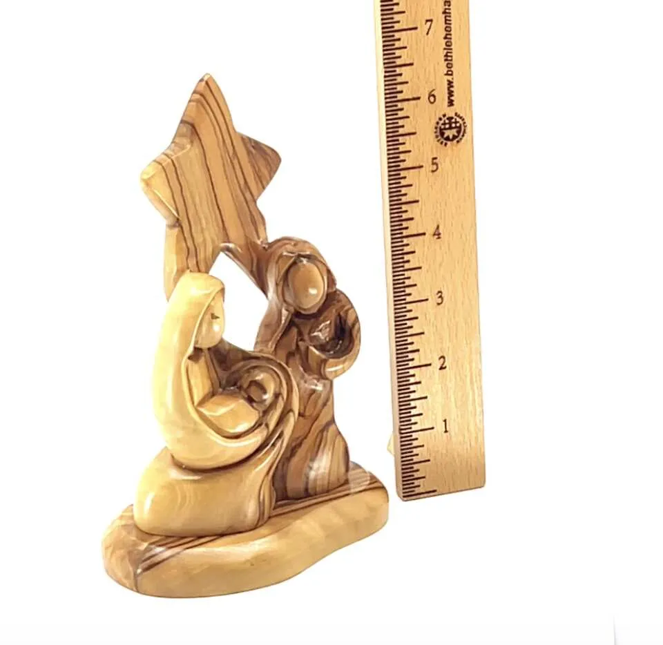 Holy Family Nativity Star Wooden Carving, 7.1 Abstract