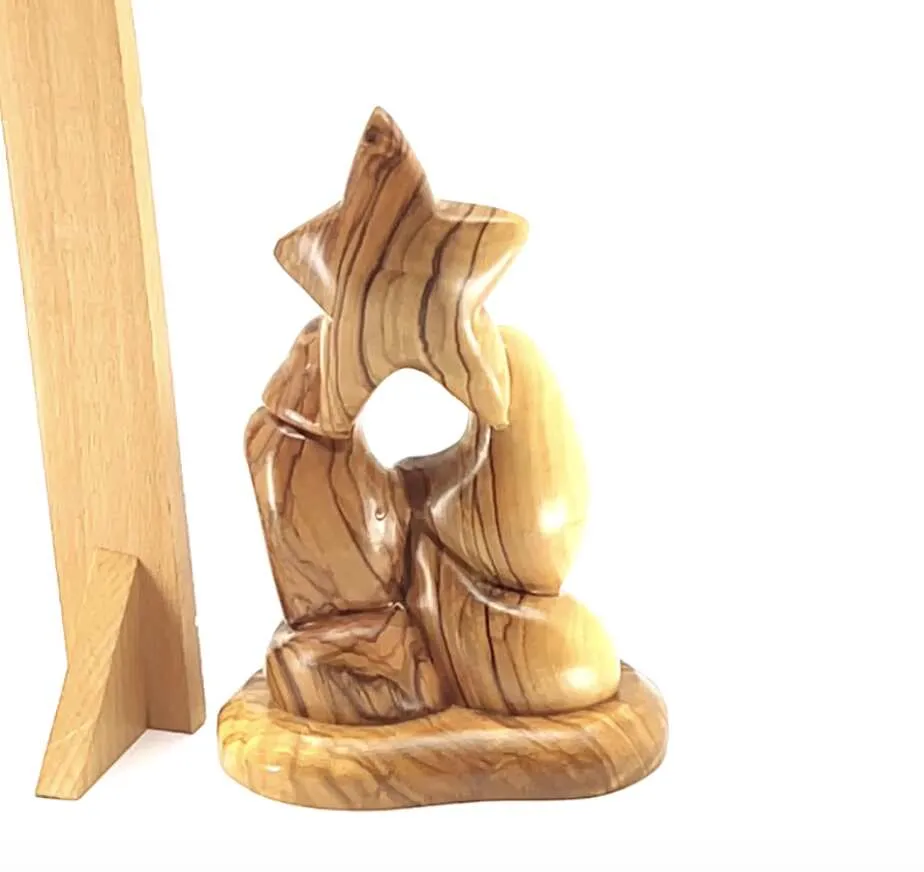 Holy Family Nativity Star Wooden Carving, 7.1 Abstract