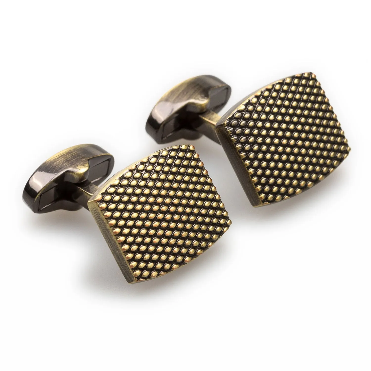 Honeycomb Antique Brass Cufflinks