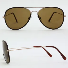 iLLASPARKZ Leather Framed Aviator Sunglasses