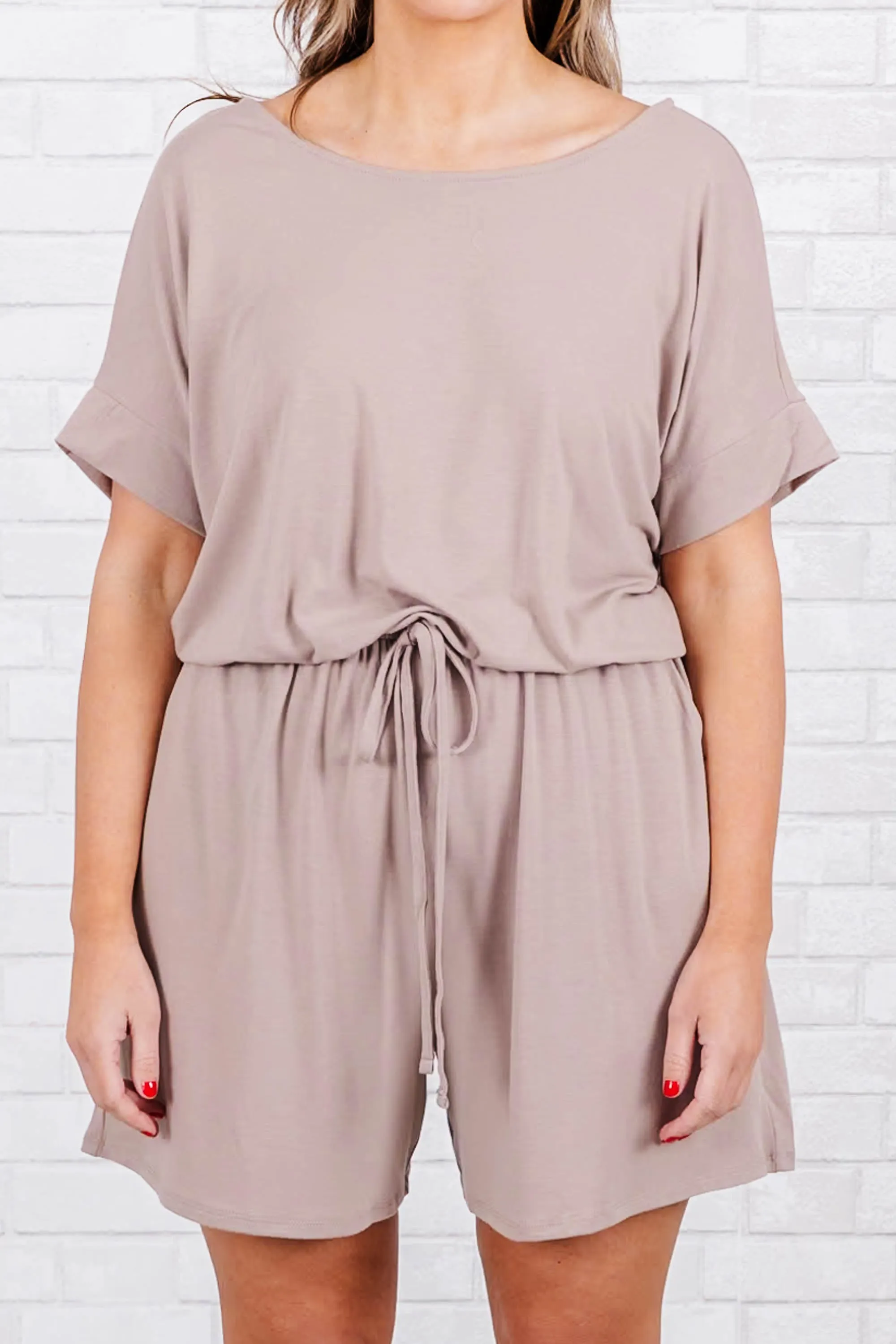 In A Hurry Romper, Ash Mocha