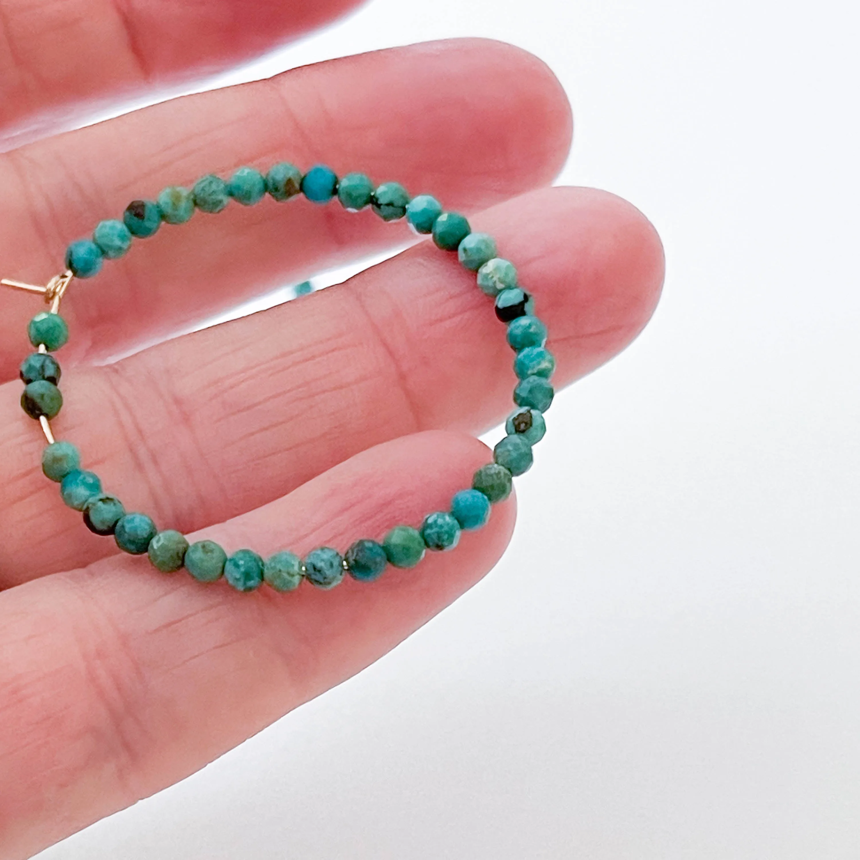 Large Genuine Turquoise Gold Filled Hoops