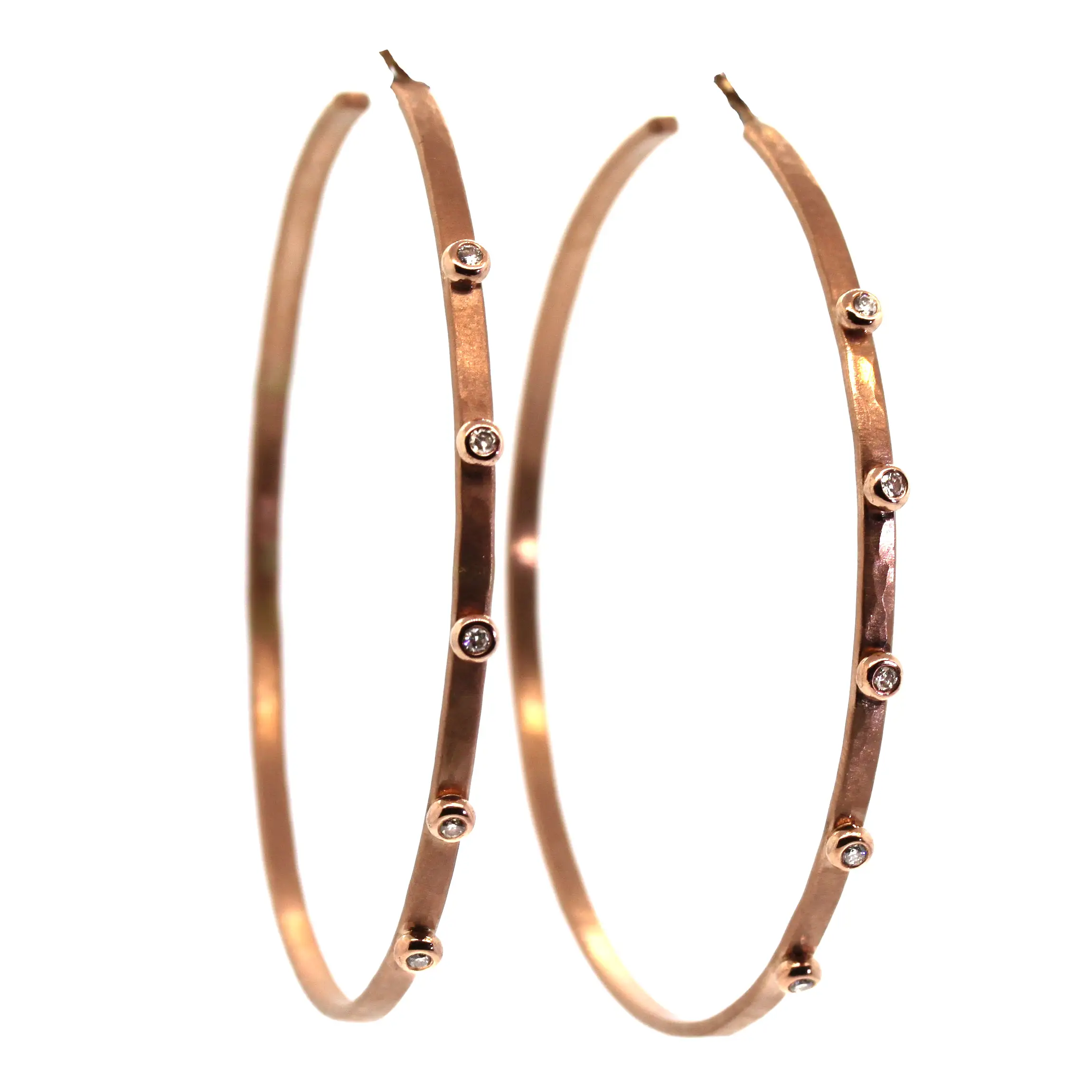 Large Gold & Diamond Hoops