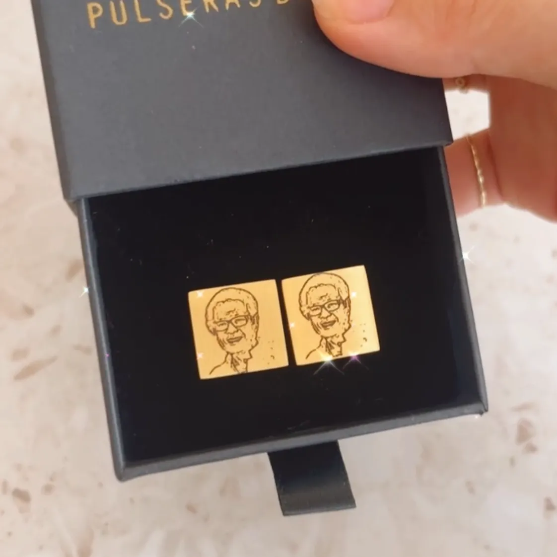 Lazer Engraved Square Cufflinks