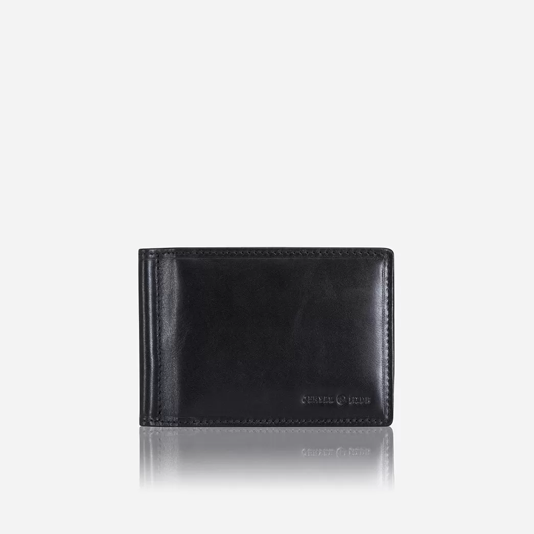 Leather Money Clip Wallet, Black