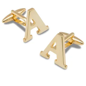 Letter A Gold Cufflinks