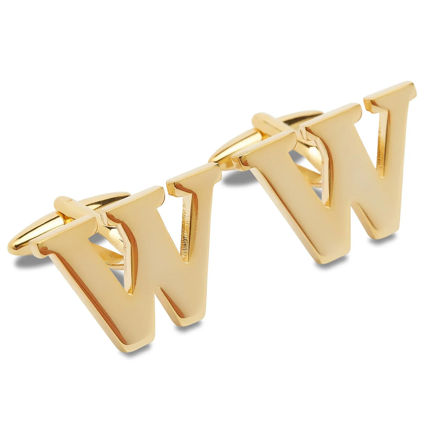 Letter W Gold Cufflinks