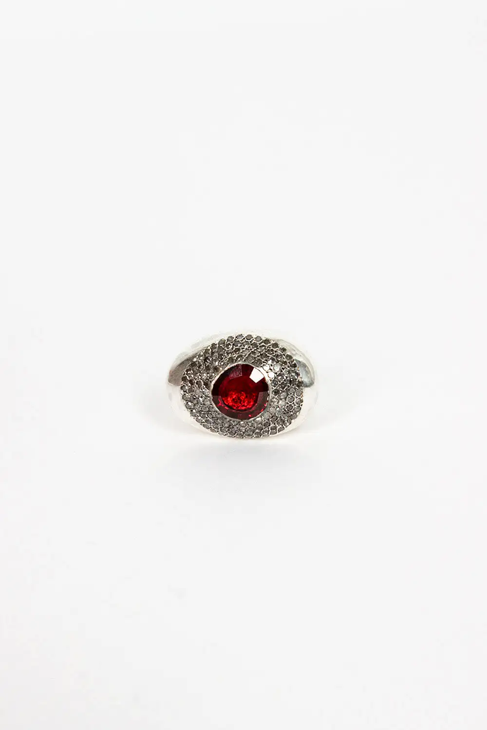 Loumia Ring Icy Grey Diamond/Garnet