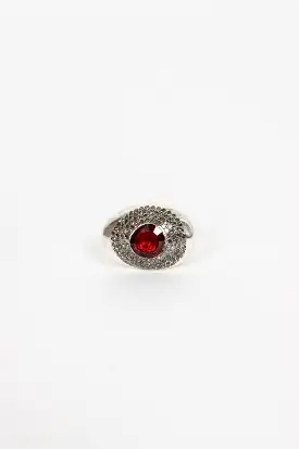 Loumia Ring Icy Grey Diamond/Garnet