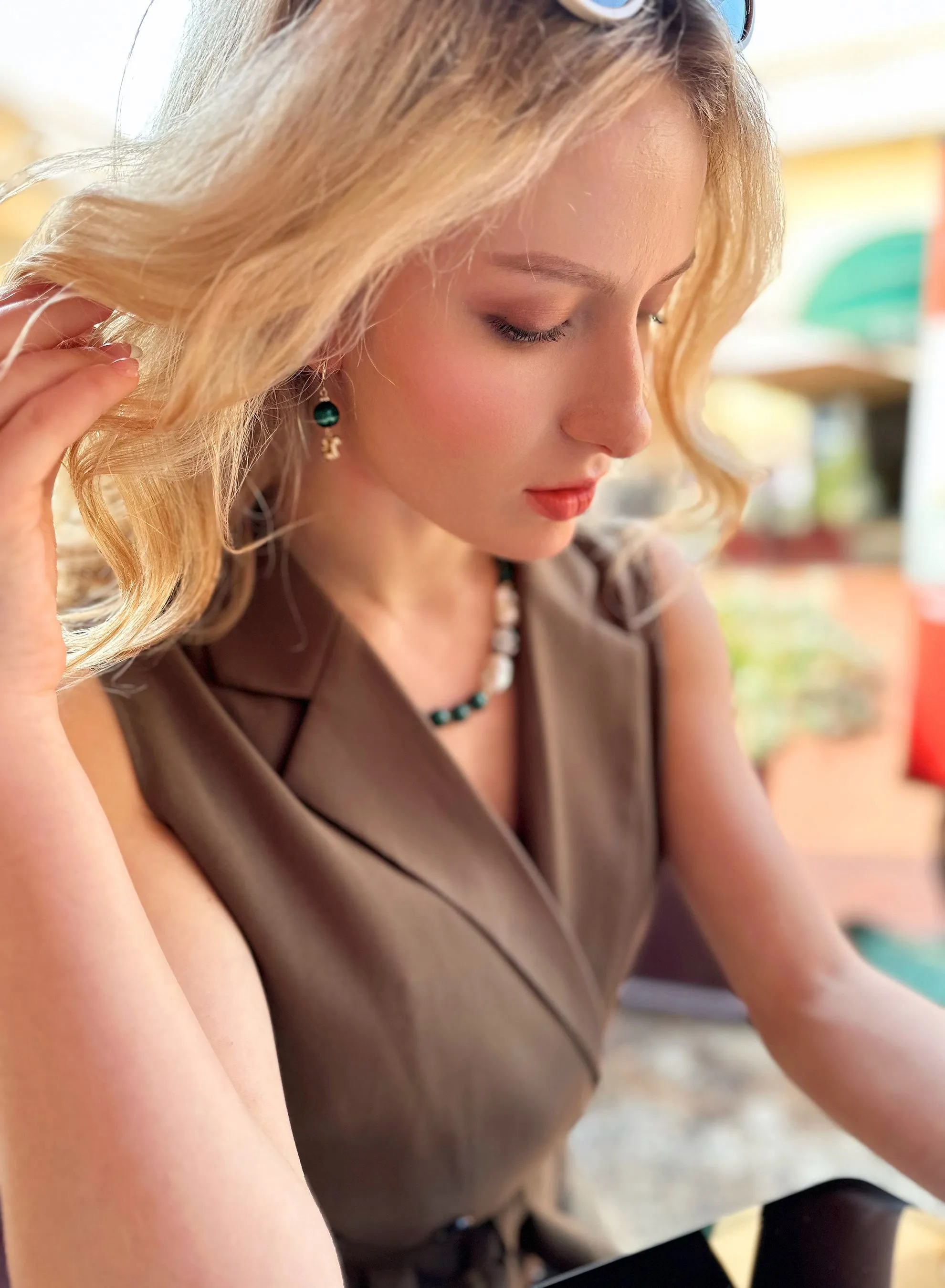 Malachite With Squirrel Clip-on Earrings JE035