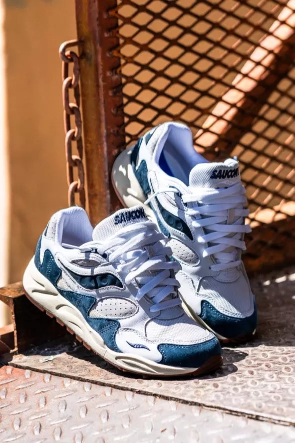 Mens Saucony Grid Shadow 2 (White/Navy)