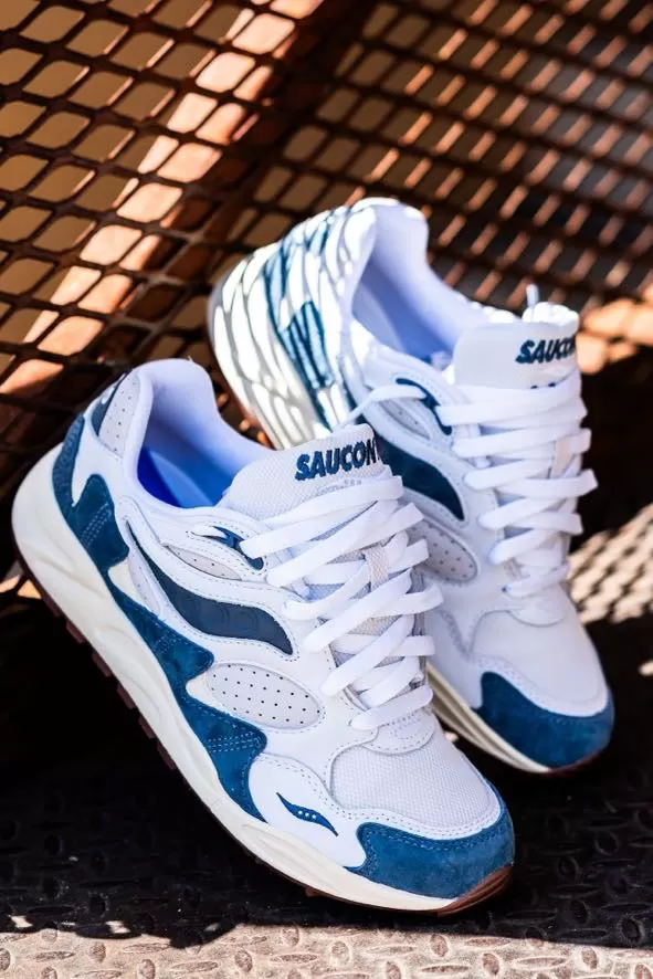 Mens Saucony Grid Shadow 2 (White/Navy)