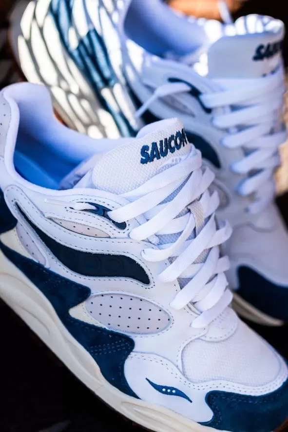 Mens Saucony Grid Shadow 2 (White/Navy)