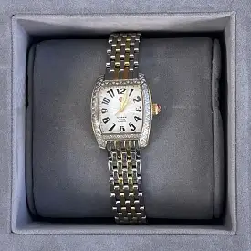 Michele gold and silver watch with diamonds