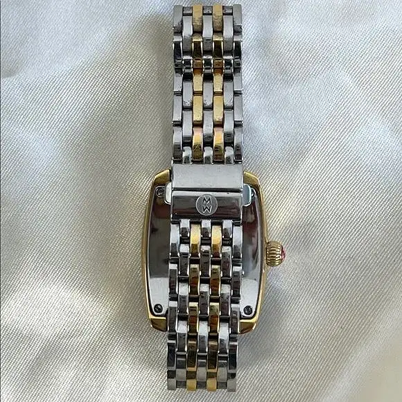 Michele gold and silver watch with diamonds