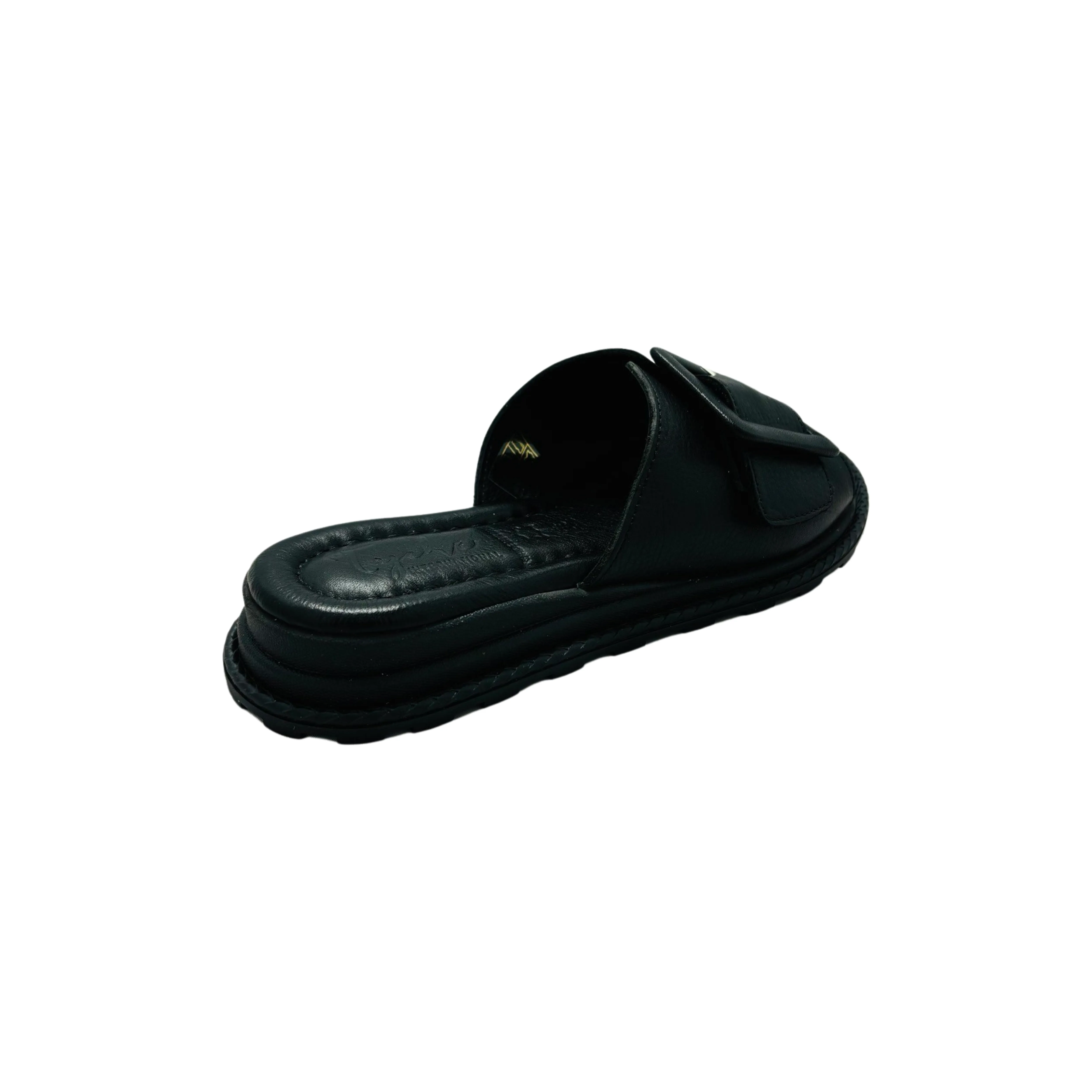 Monroe Black Leather Slide