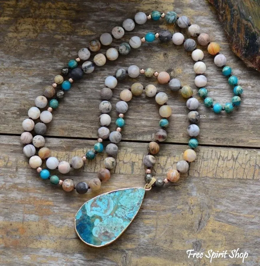 Natural Ocean Jasper Beaded Neckace