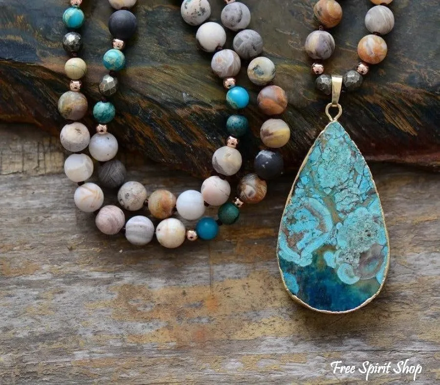 Natural Ocean Jasper Beaded Neckace