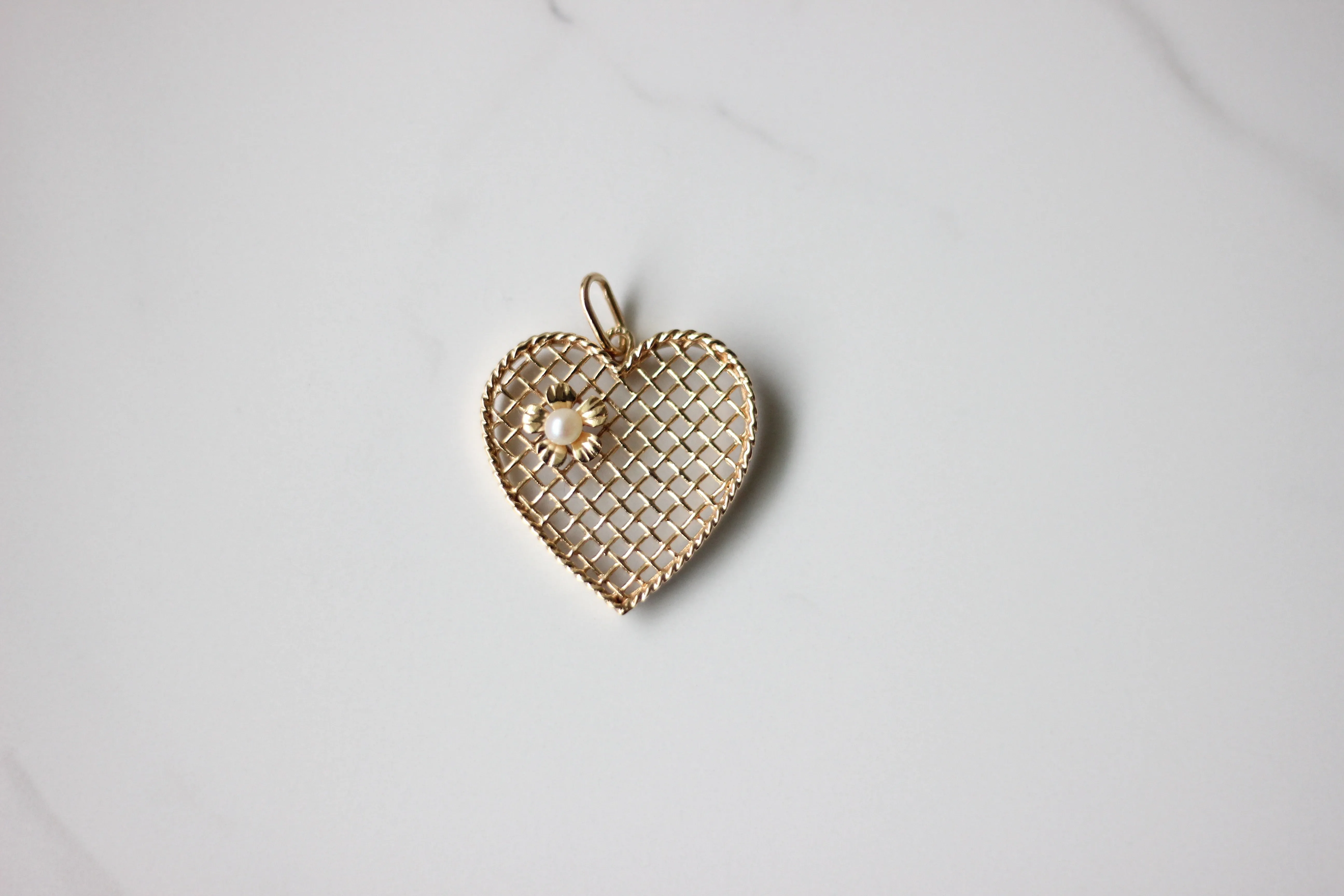 Pearl Heart Charm