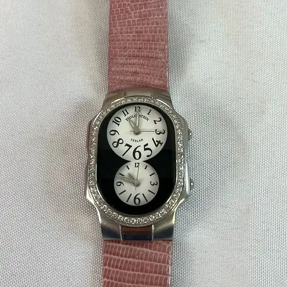 Philip SteinOval with Diamonds Double Dial Watch