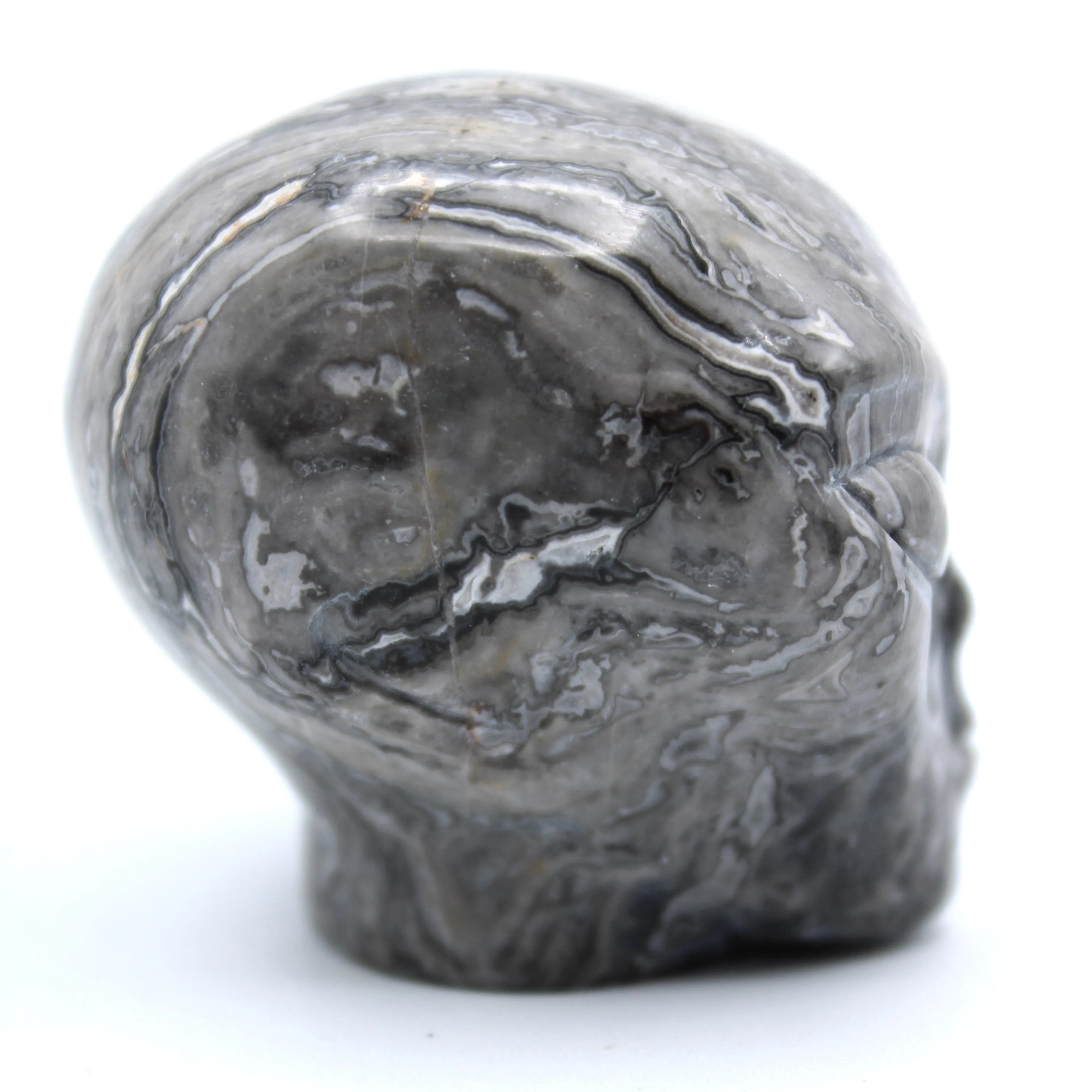 Picasso Marble  Jasper Alien Head Carving