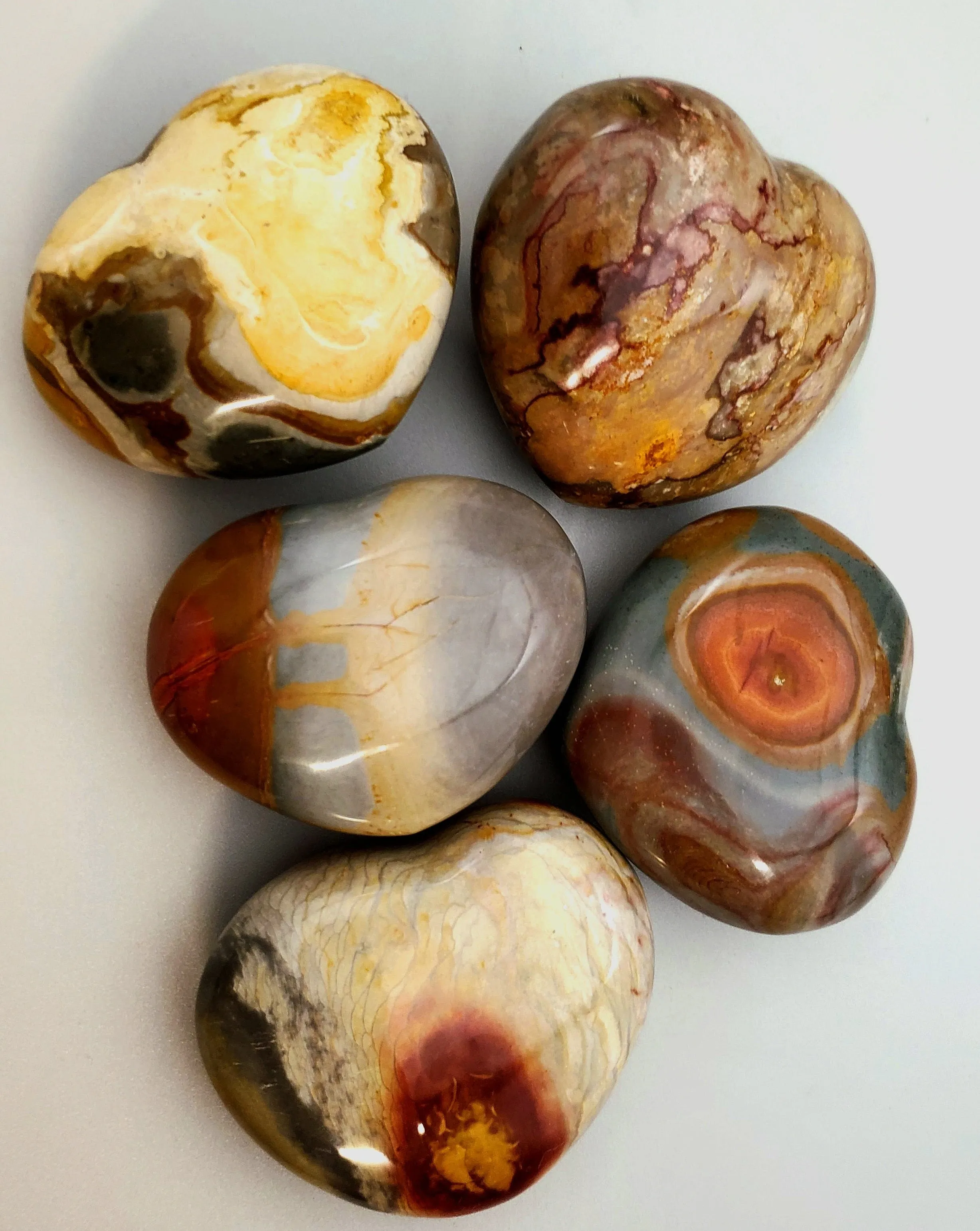 Polychrome Jasper Heart Carving