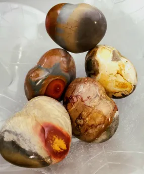 Polychrome Jasper Heart Carving