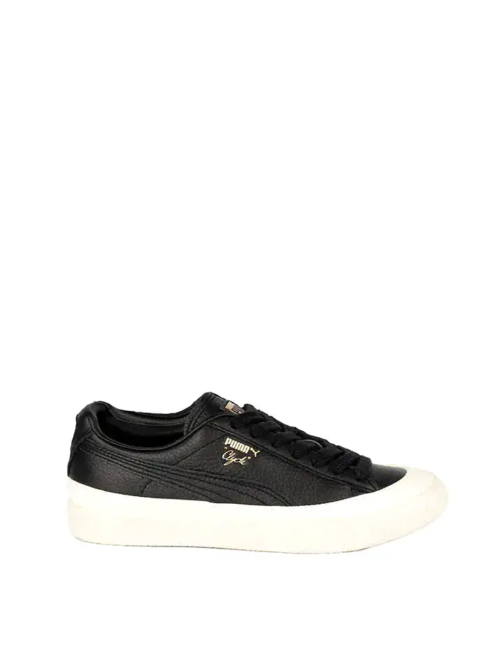 Puma Clyde Rubber Toe Leather Trainer Puma Black / Whisper White