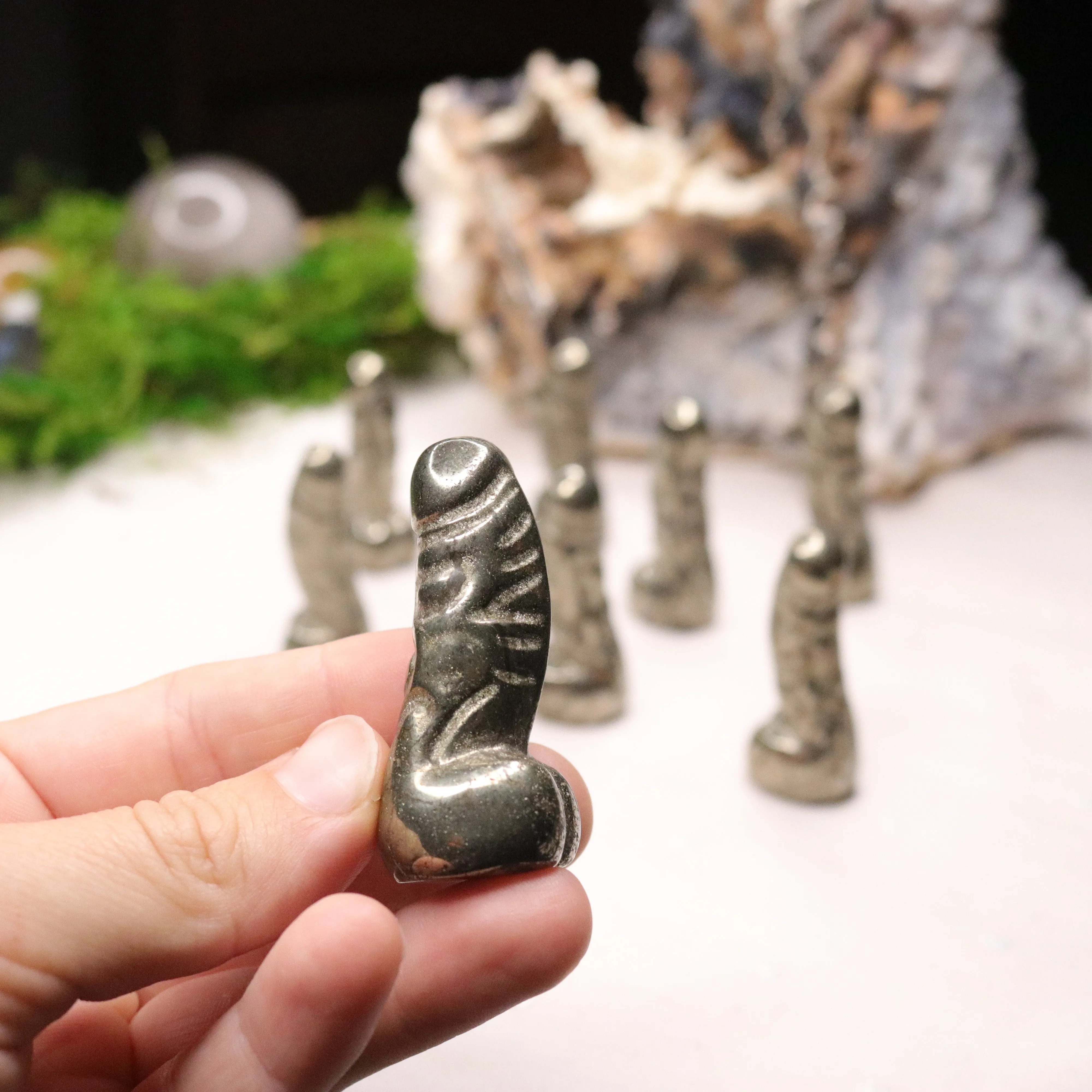 Pyrite Halloweeny Carvings ~ Extra Grounding Mini Carving