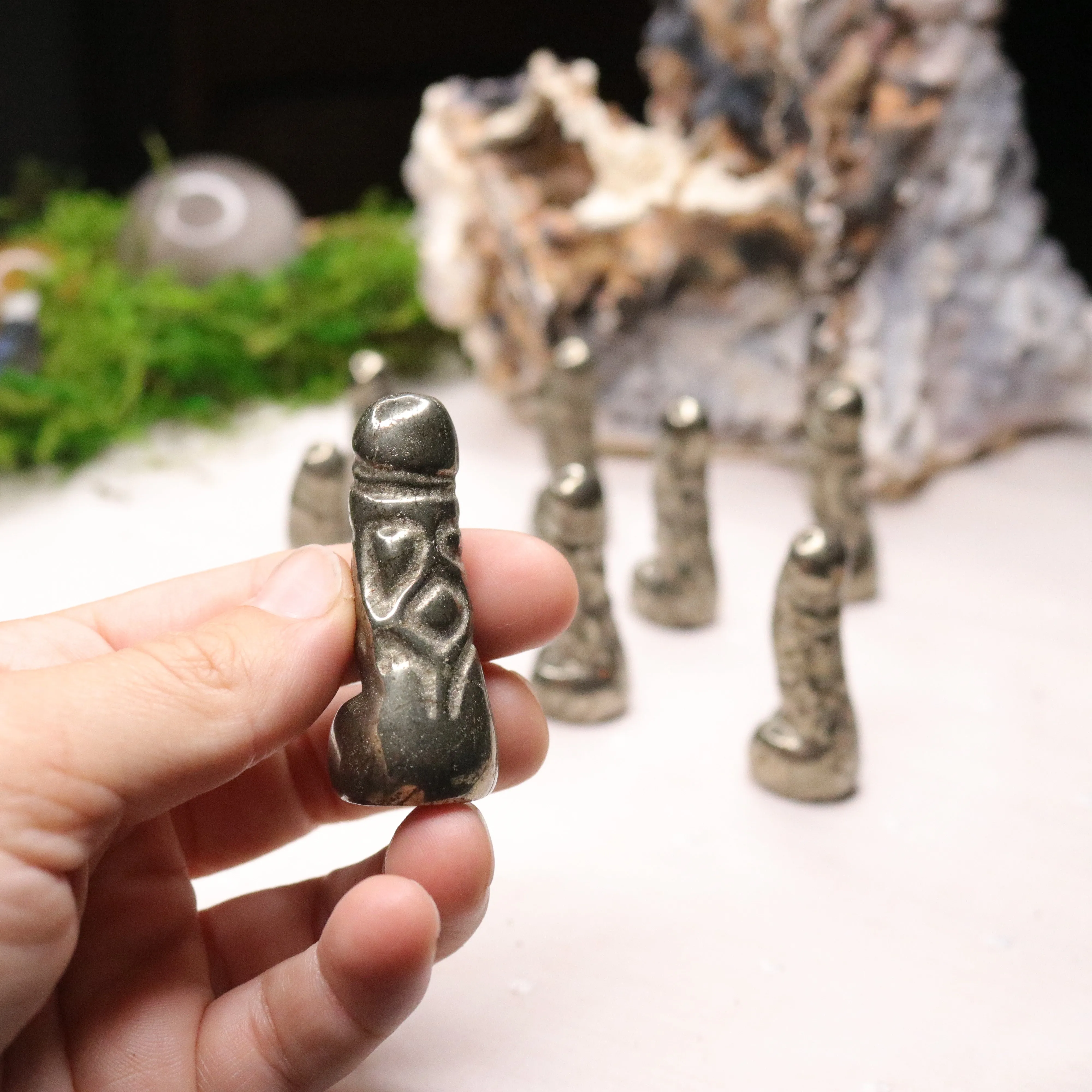 Pyrite Halloweeny Carvings ~ Extra Grounding Mini Carving