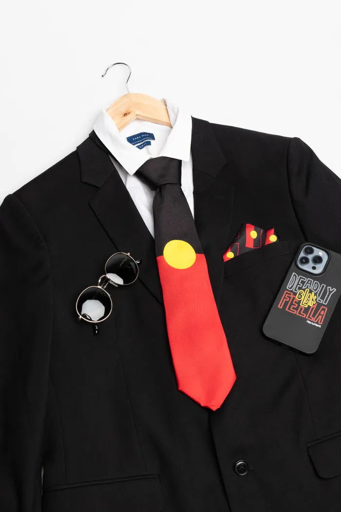 Raise The Flag Aboriginal Flag Silk Gift Box (Tie, Pocket Square, Cufflinks)