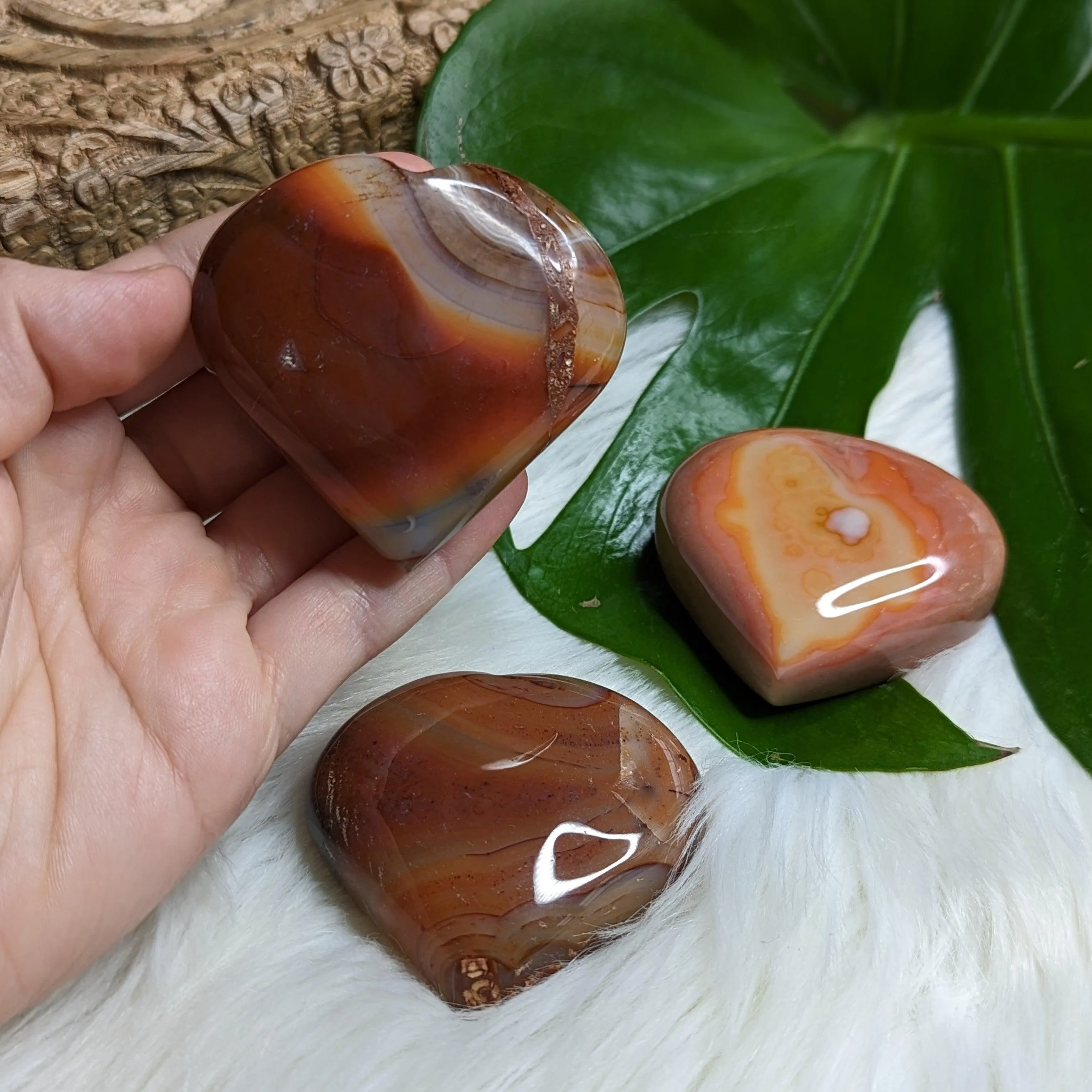 Red Carnelian Puffy Heart Carving #1~ beautifully unique